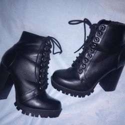 Soda Black Boots Women's Witchy Wedge Platform Heel Sz 4.5