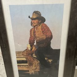 New Gordon Snidow“Taste The High Country “ 1979 Cowboy Print 23 1/2” W x 33 1/2” H 