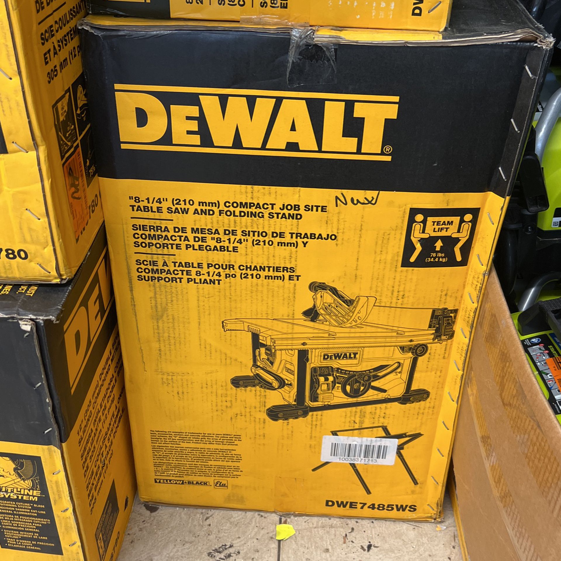 Dewalt 15 Amp Corded 8-1/4 in. Compact Jobsite Tablesaw with Compact Table Saw Stand
