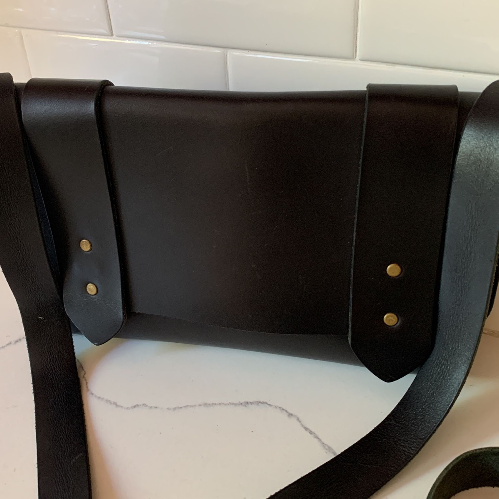 Martine Black Leather Shoulder Bag Purse Satchel