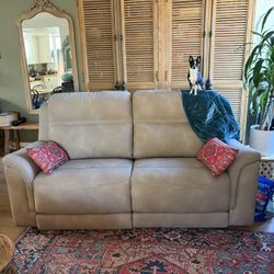 Sofa- Dual Power Reclining Sofa Next-Gen DuraPella Performance Fabric (Lazyboy by Ashely Furniture)