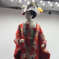 Antique Japanese Geisha Bride Doll In Kimono