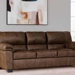 Sofa - Signature Design by Ashley Bladen Faux Leather Sofa, Coffee Color, Lightly Used