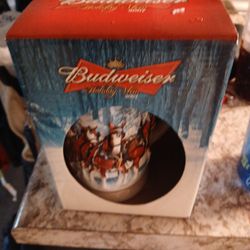 2007 Budweiser Holiday Stein Ceramic "Winter's Calm" Anheuser-Busch Clydesdales