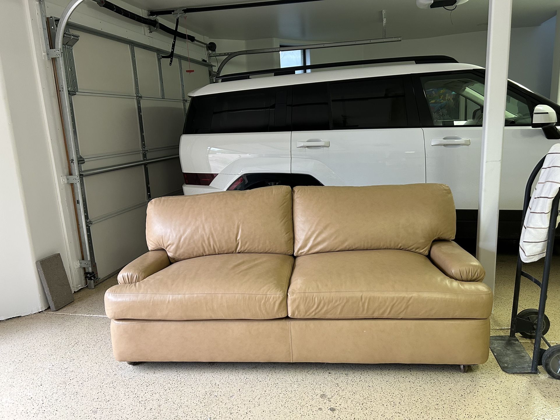 Hancock & Moore Leather Pullout Sofa Couch Sleeper Full Pull Out