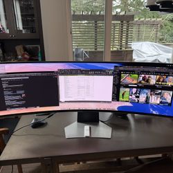 Samsung - 49" Odyssey OLED G9 (G95SC) DQHD 240Hz 0.03ms G-Sync Compatible Curved Smart Gaming Monitor - Silver