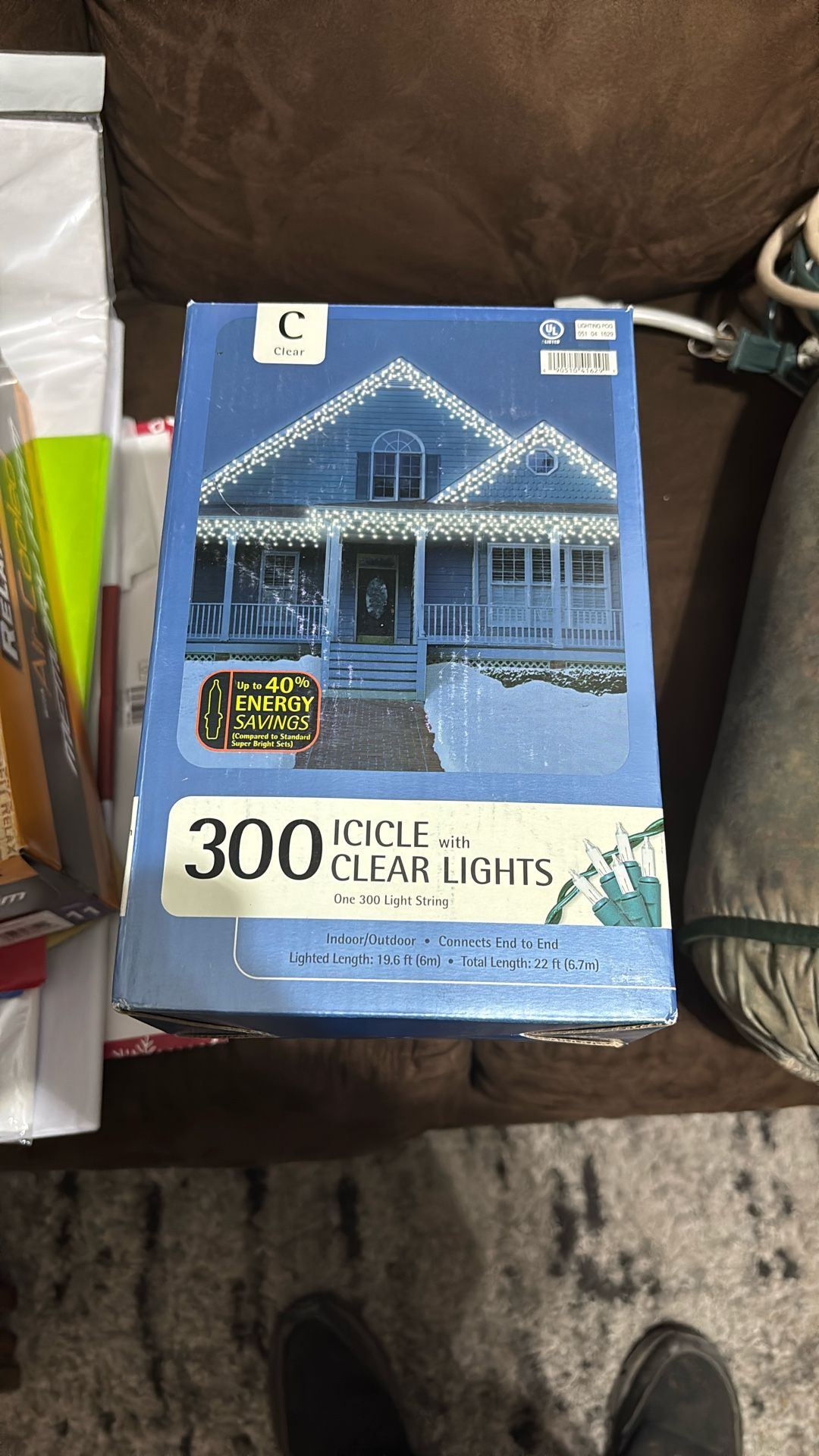 300 icicles with clear lights, indoor outdoor