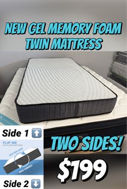 New Gel Memory Foam Twin Reversible Mattress