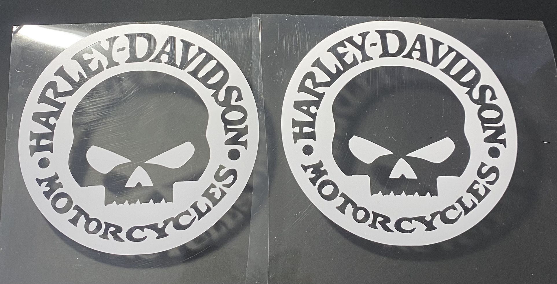 Harley Davidson Skull Vinyl Cut Weatherproof Decals Set Of 2 