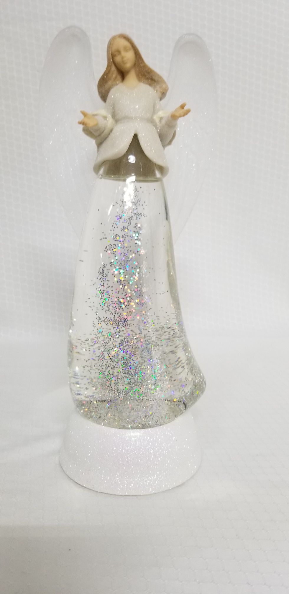 NEW - OPEN ARM ANGEL LIGHT UP SNOWGLOBE BY VALERIE PARR HILL