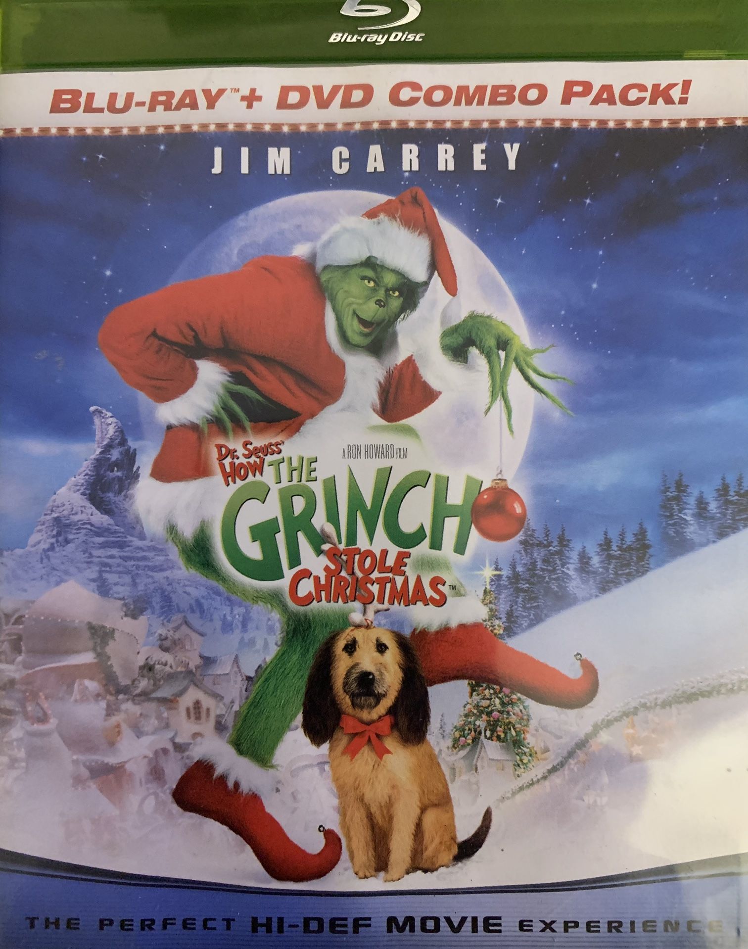 Dr. Seuss’ HOW The GRINCH STOLE Christmas (Blu-Ray + DVD) Jim Carrey!