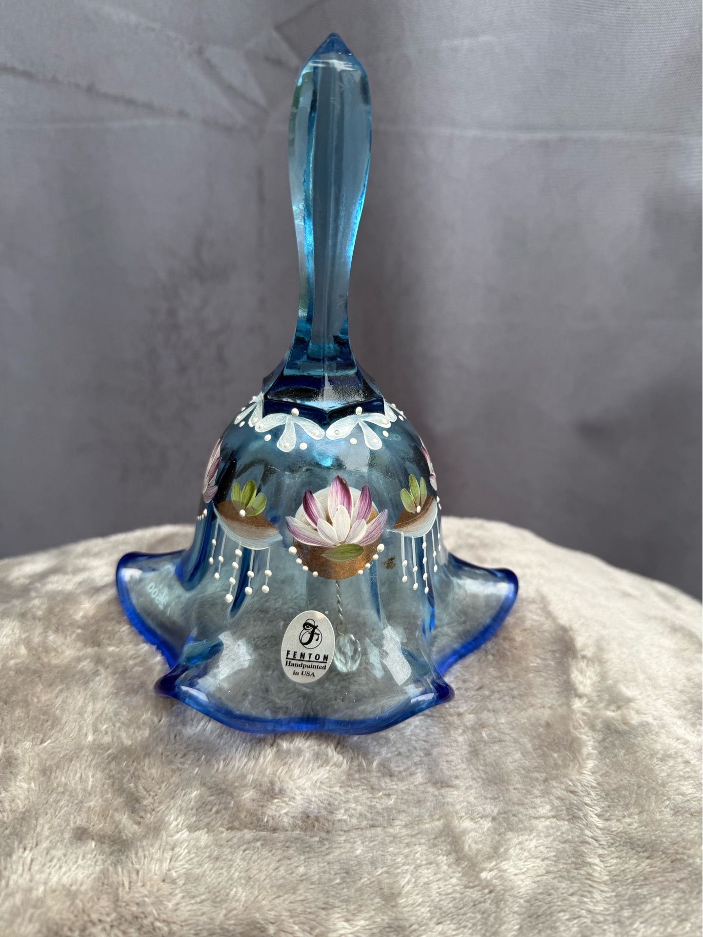 Limited Edition Fenton Ice Blue "Water Lilies" Bell