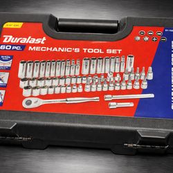 60pc Mechanic Tool Set – Complete Duralast Kit – Ready to Use