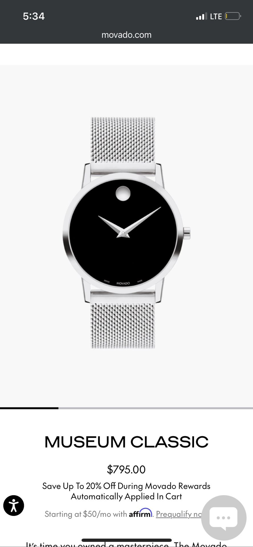 Movado Classic watch