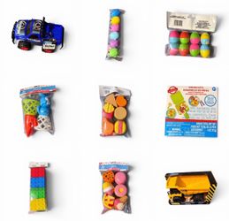 Assorted Children's Toy Lot - Trucks, Dough Kit, Blocks and Play Food
