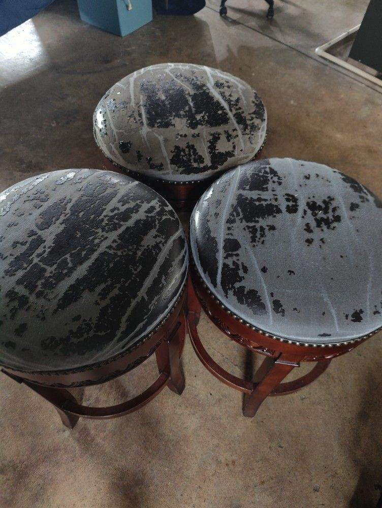 3 Brown Bar Stools 26'