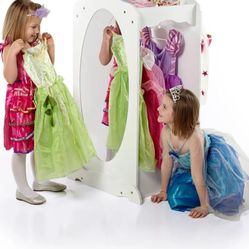 Kids Dress Up Storage Clothing Rack (Pretend Play Wardrobe/Armoire)