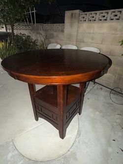Solid Wood Counter Height Dining Table + 4 Chairs
