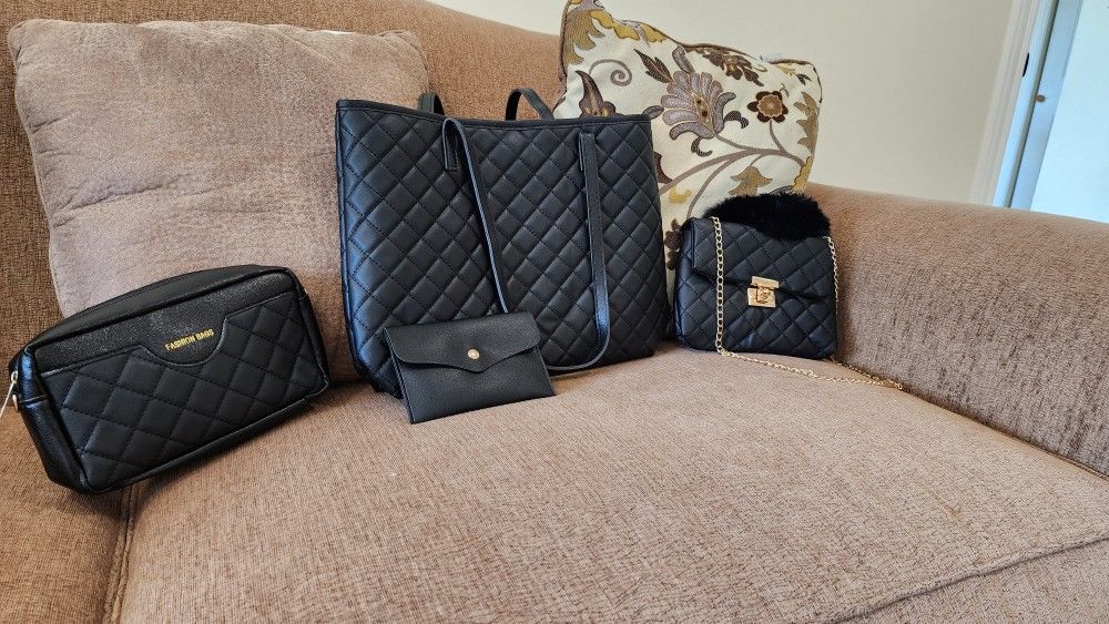Black Tote Bag Set Of 4