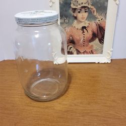 Large Vintage Flavor Fresh Fruit Festival Glass Jars/ Original Screw On Lid