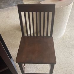 Wood Chairs And Bookshelf 