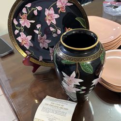 Vase And Charger Porcelain By Makoto Miyagi