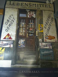 Vienna*Paris*New York Landmarks painting by F. Zadrazil print 23" x 31"/1990/93