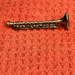 Vintage "Perhaps Today" Horn Pin 24KT. Gold Finish