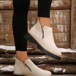 Ivory Ankle High Boots 
