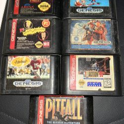 7  Working Sega Genesis Games (good Variety) 