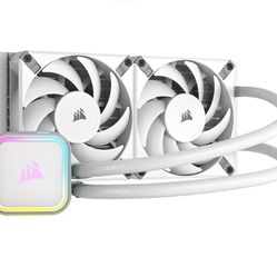 CORSAIR H100i RGB Elite Liquid CPU Cooler - 240mm AIO - AF120 Elite PWM Fans - Intel® LGA 1700, 1200, 2066, AMD® AM5 & AM4 Sockets - White