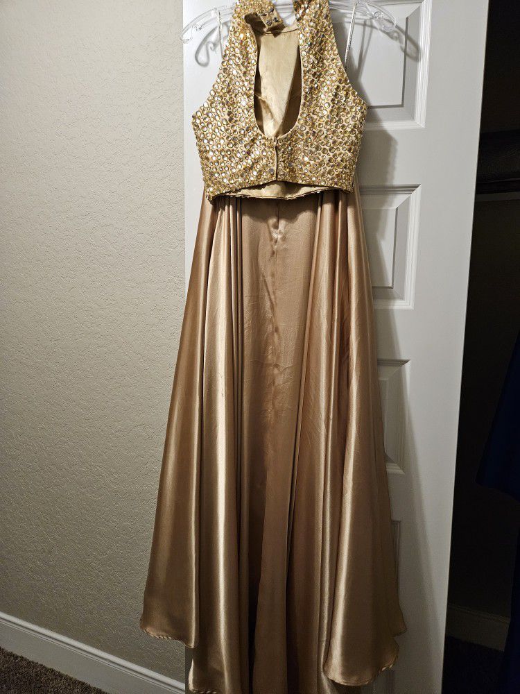 Sheri Hill Gold 2 Piece Dress