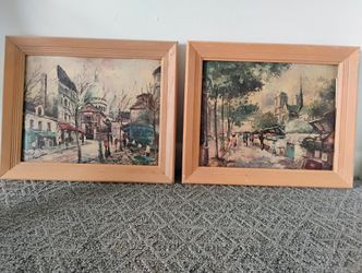 2 Antique Lithograph reproductions from FRANCOIS CLAVER, 17"x 14", framed. $35 each or $50 for both.
