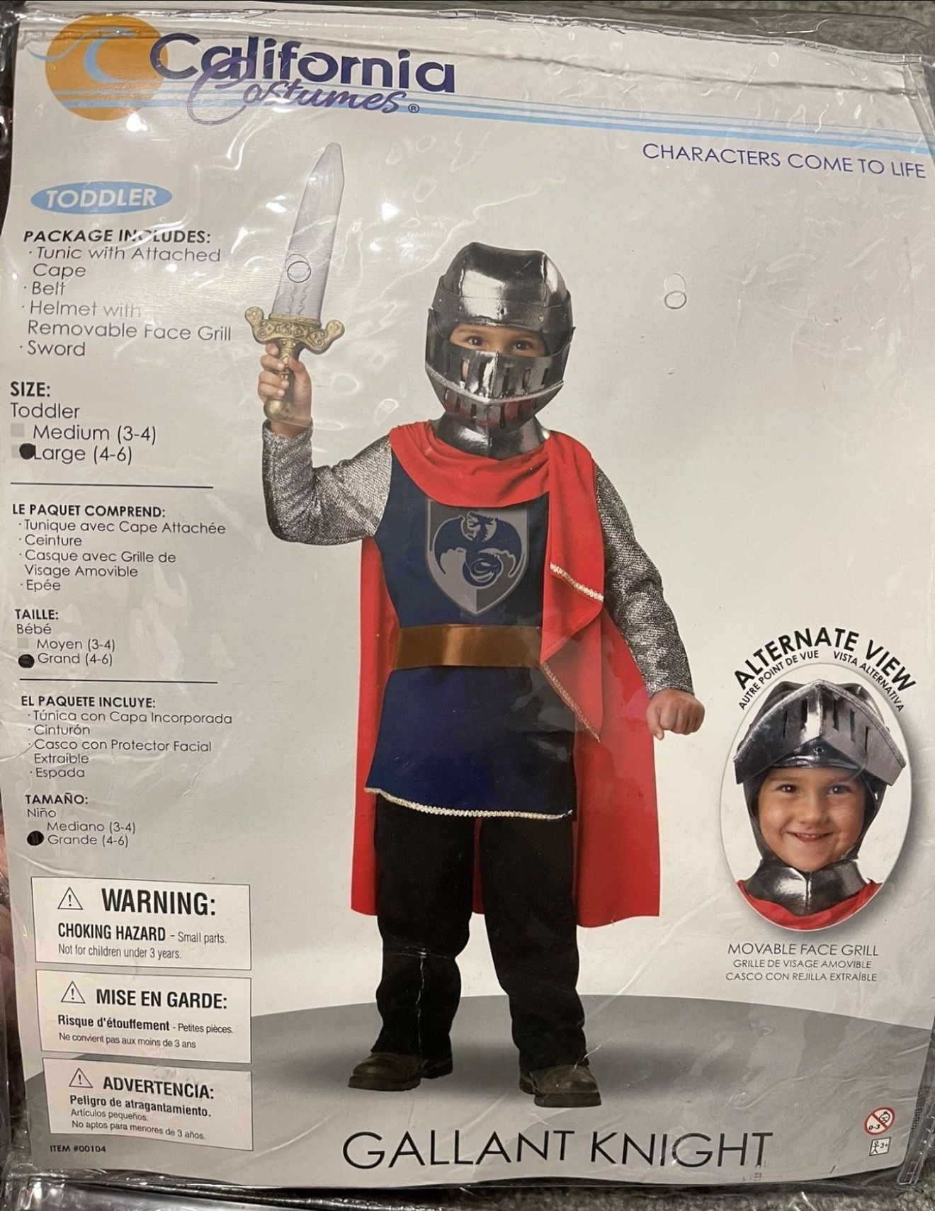 Kids Knight Costume Large (4-6)