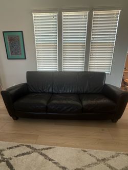 Leather couch and recliner