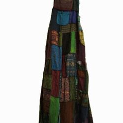 Om Patchwork Hippie Overall Wide Leg Cotton Jumpsuit