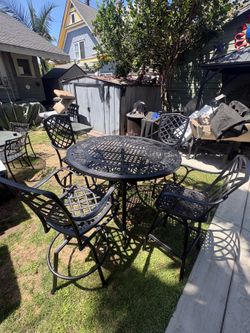 Black Patio Table With 4 Chairs