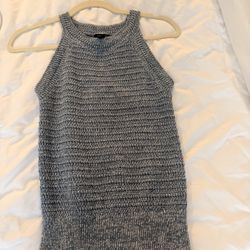 Ann Taylor Heathered Blue Sleeveless Knit Sweater Tank – Size XS