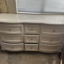 White Dresser with Matching Mirror