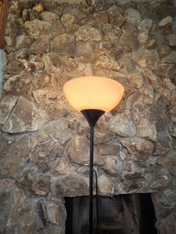 Torchiere Floor Lamp Black with Frosted Shade