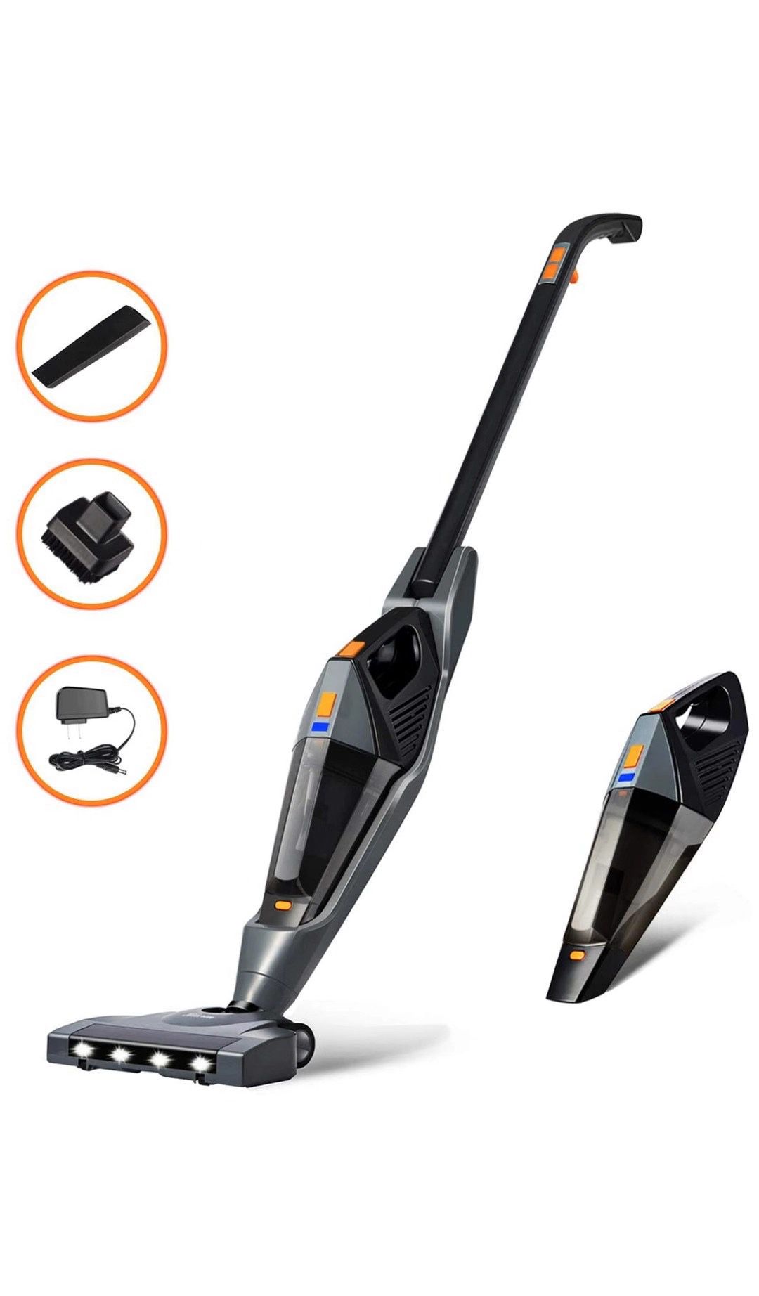 Cordless Vacuum, 12000 PA Stick Vacuum Cleaner, 2 in 1 Lightweight Rechargeable Bagless Stick and Handheld Vacuum for Carpet Hardwood Floor Pet Hair