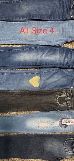 EUC 9 PAIR - GIRLS DENIM JEANS SIZE 4 & 5