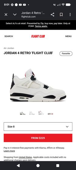 Size 12 Jordan 4 flight club