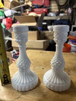 Milk, white candlesticks