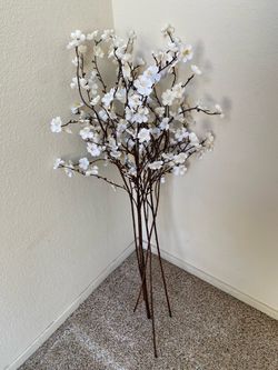 Artificial White Cherry Blossom Branches