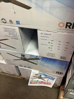 RP Lighting Aldea IV 52" Ceiling Fan (Model 1047-1, Brown Nickel)