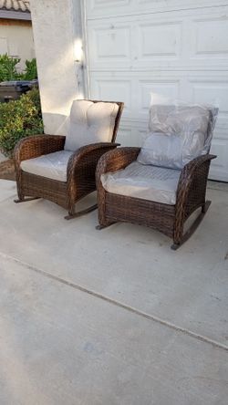 Outdoor Wicker Rocking Chairs Set of 2 patio chairs outdoor chairs brand new patio set ☑️🚛🚎🆕