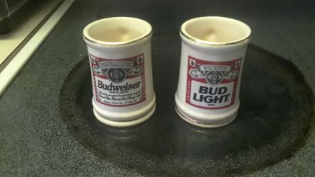 Bud and Bud Light mini mugs