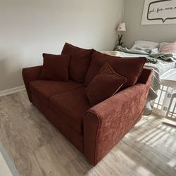 Terracotta loveseat sofa 