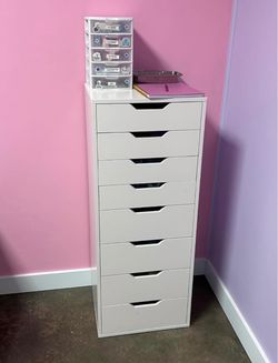 White Tall Dresser with 8 Drawers